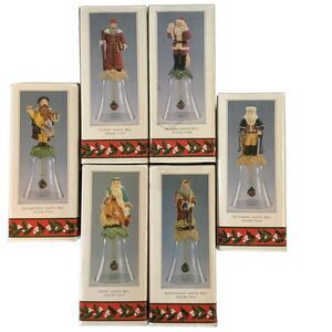 Set of 6 Novelino 6.5” Christmas Through The Ages Glass Bells With Boxes